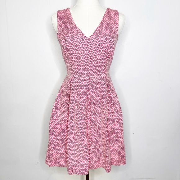 Hutch Dresses & Skirts - Hutch Anthropologie Pink Cream Sleeveless Dress Fit Flare Size 4